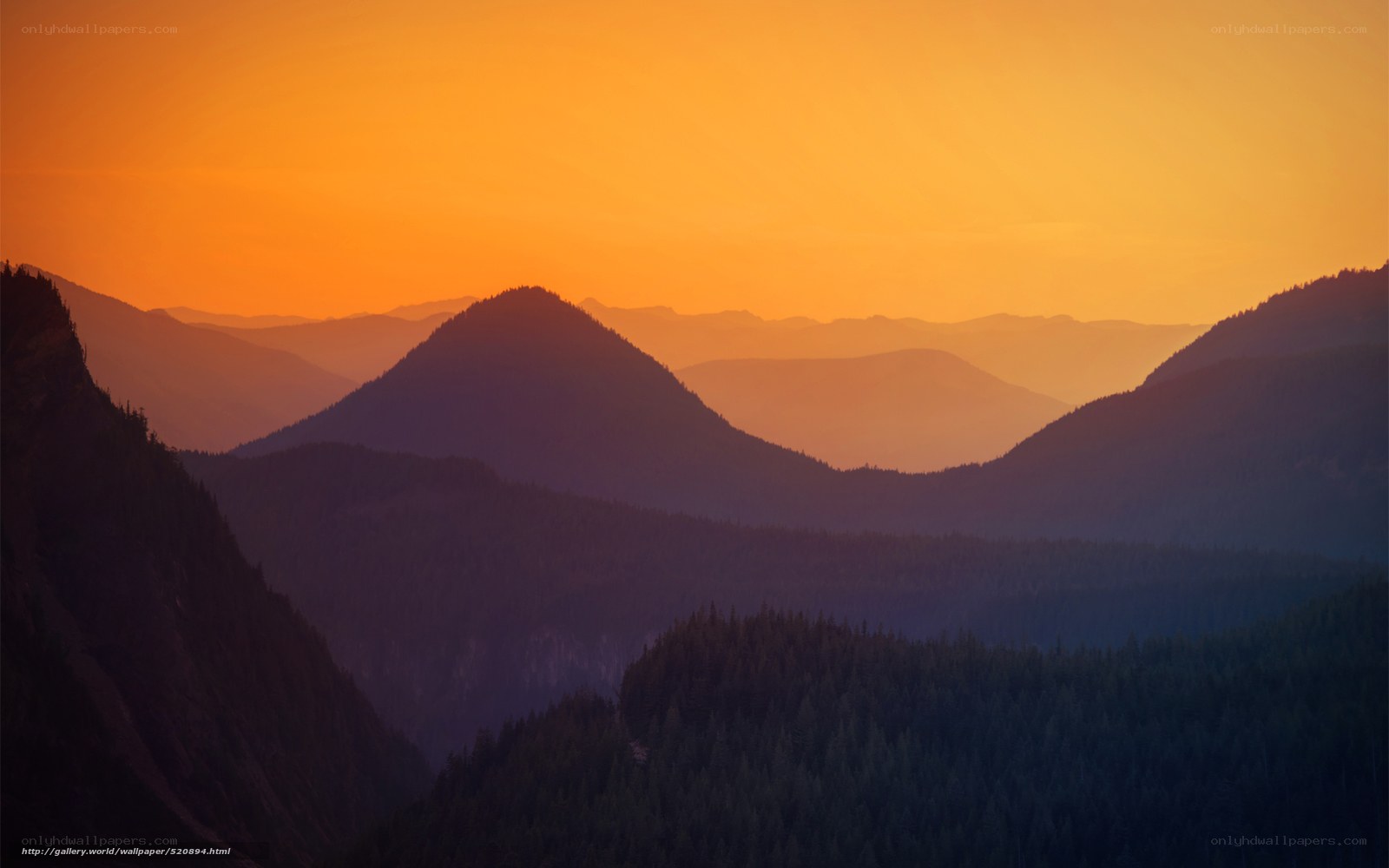 Mountain sunset landscape