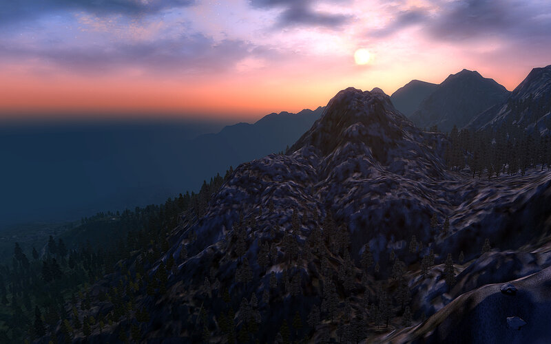 mountain sunset landscape