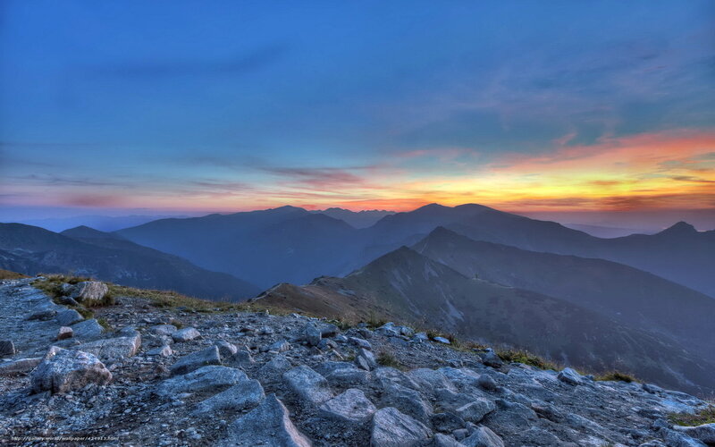 Mountain sunset landscape