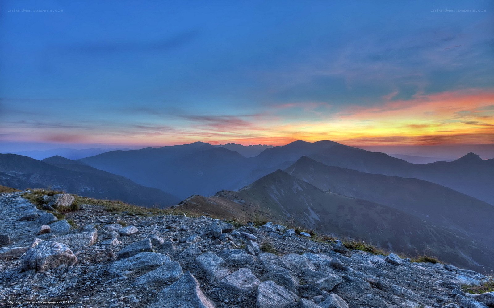 Mountain sunset landscape