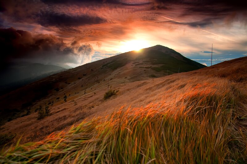 Mountain Sunset — Orange
