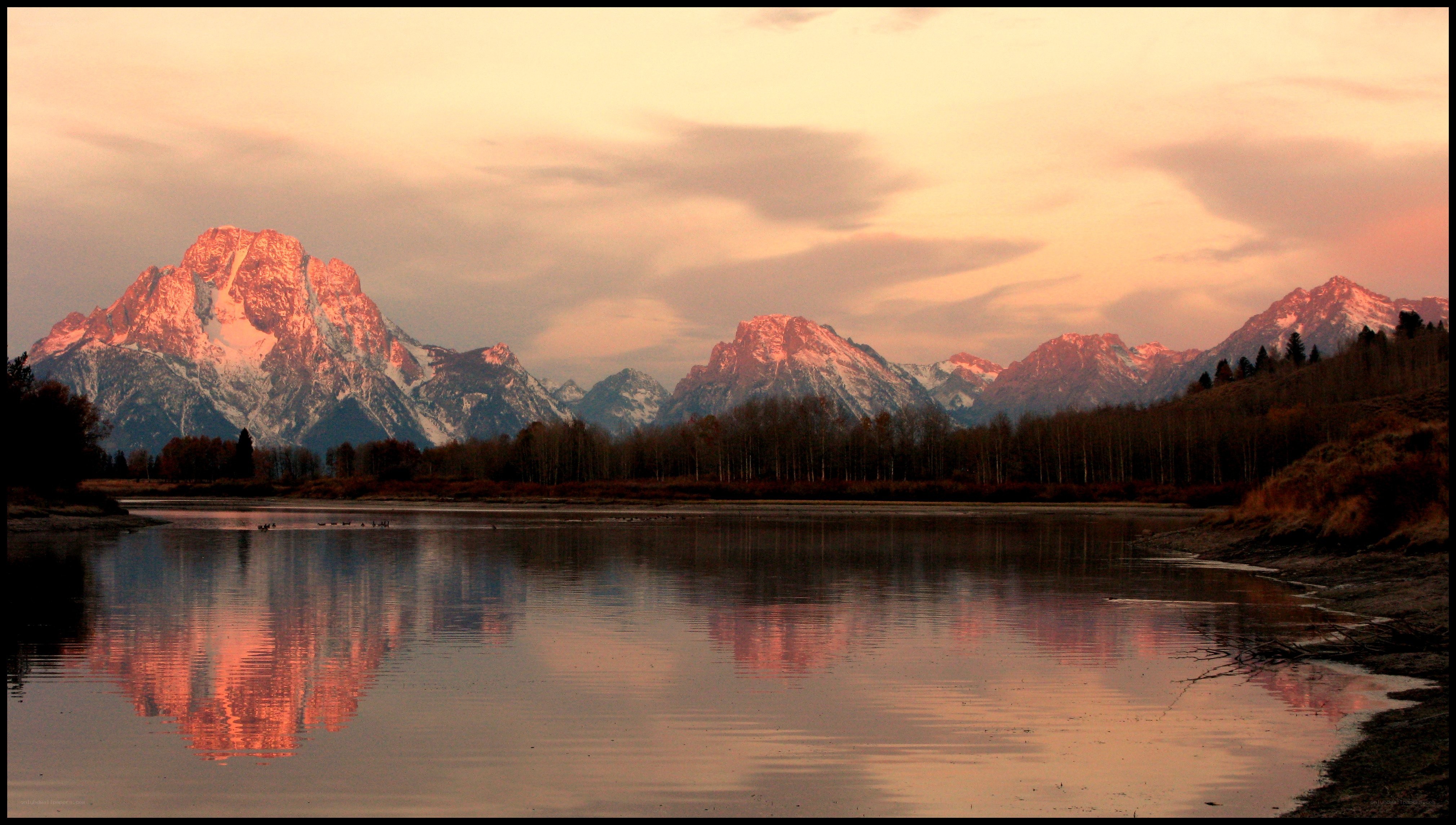 mountain sunset reflection