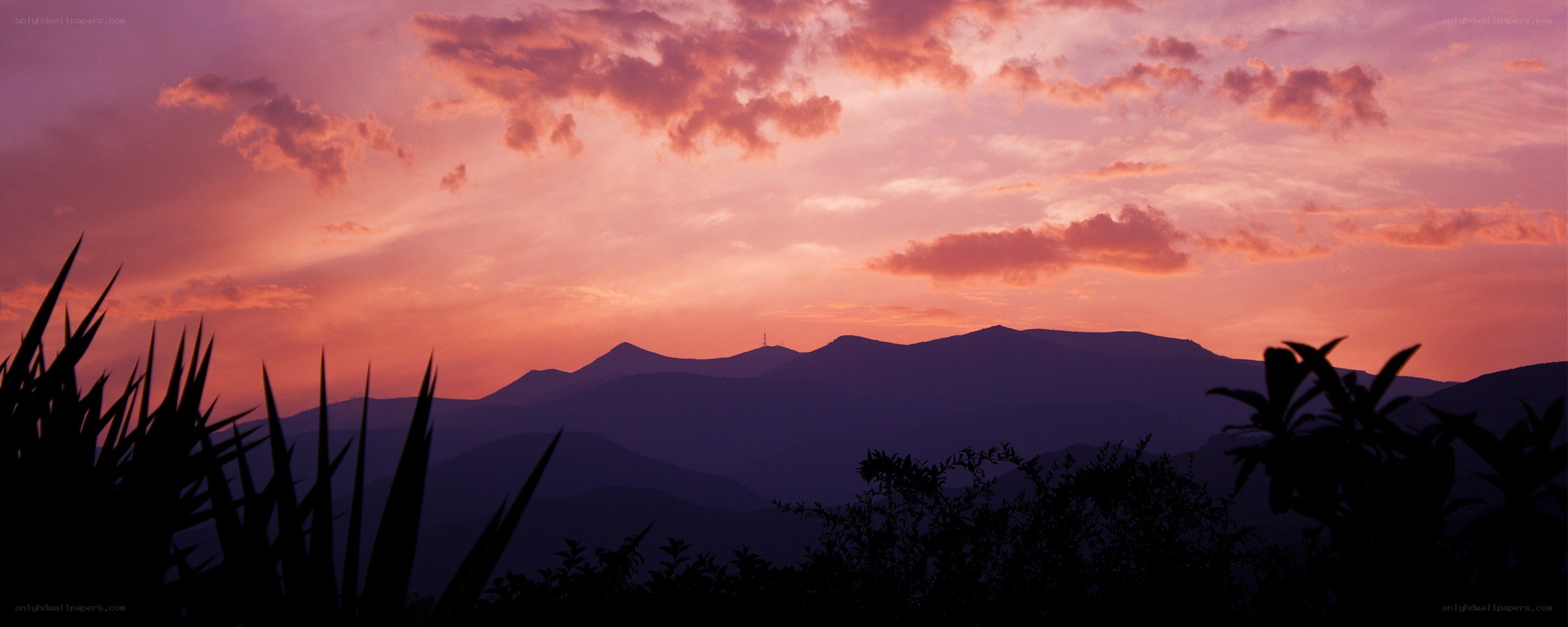 mountain sunset silhouette