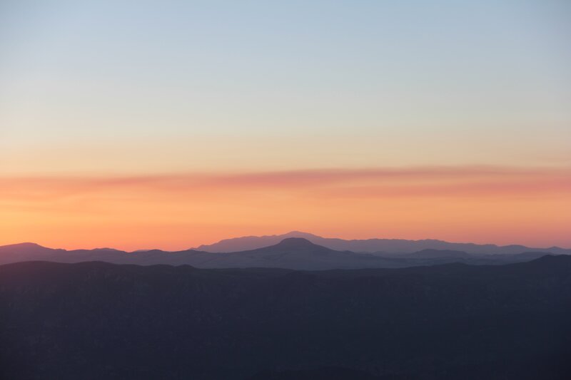 Mountain sunset silhouette