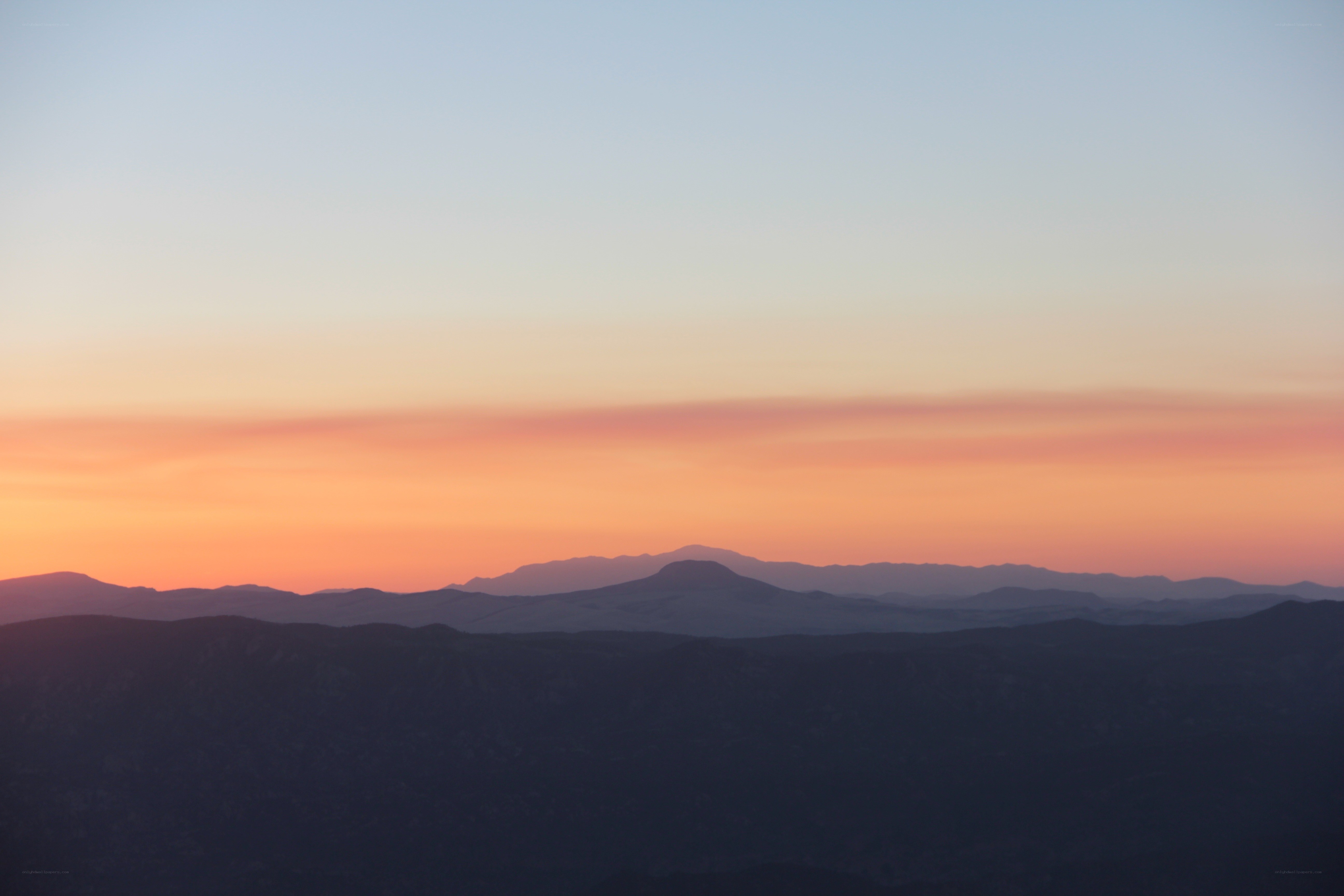 Mountain sunset silhouette
