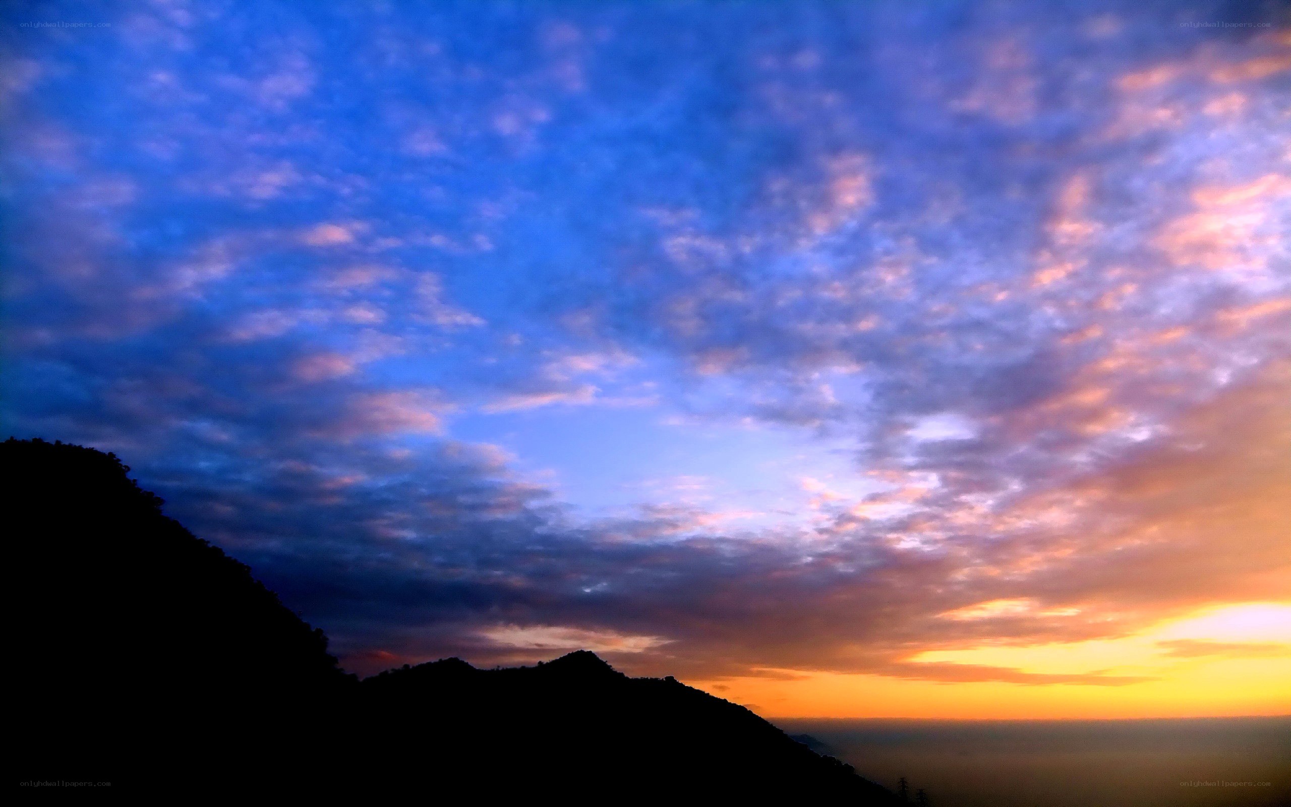 mountain sunset sky