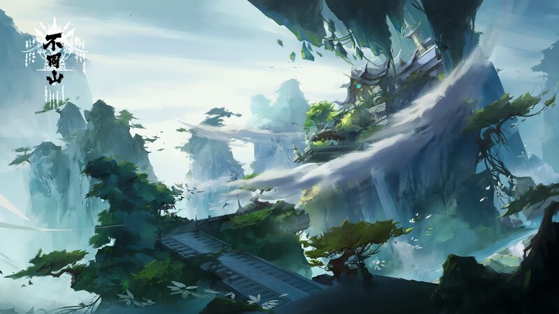 Mountain Temple Complex — Green, Serene