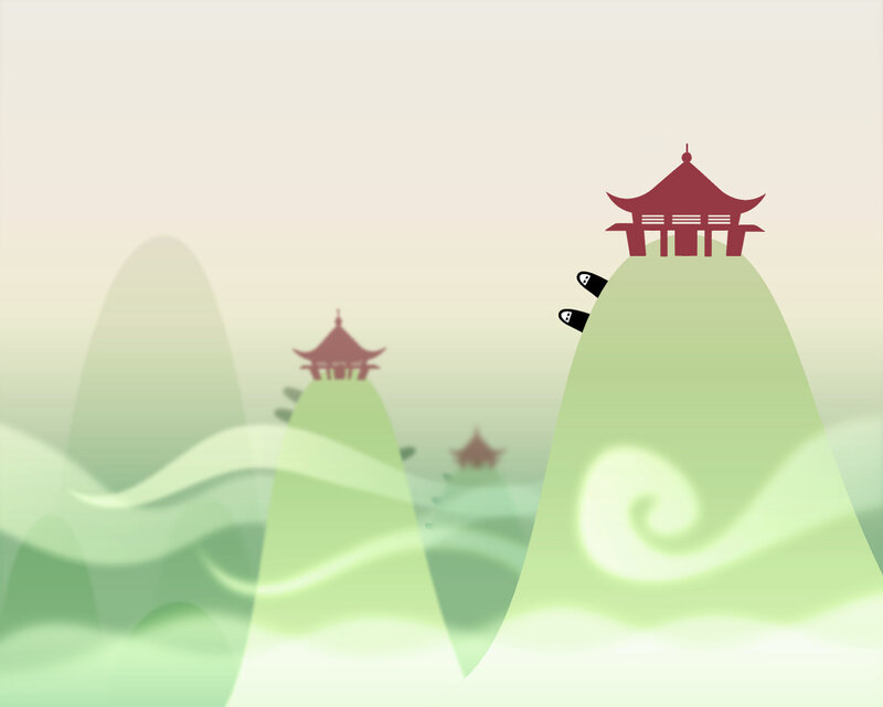 mountain temple landscape