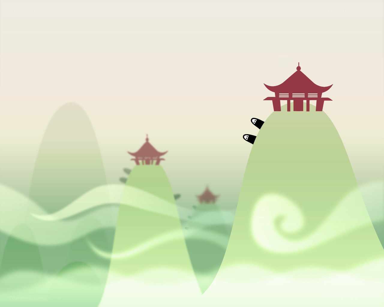 mountain temple landscape