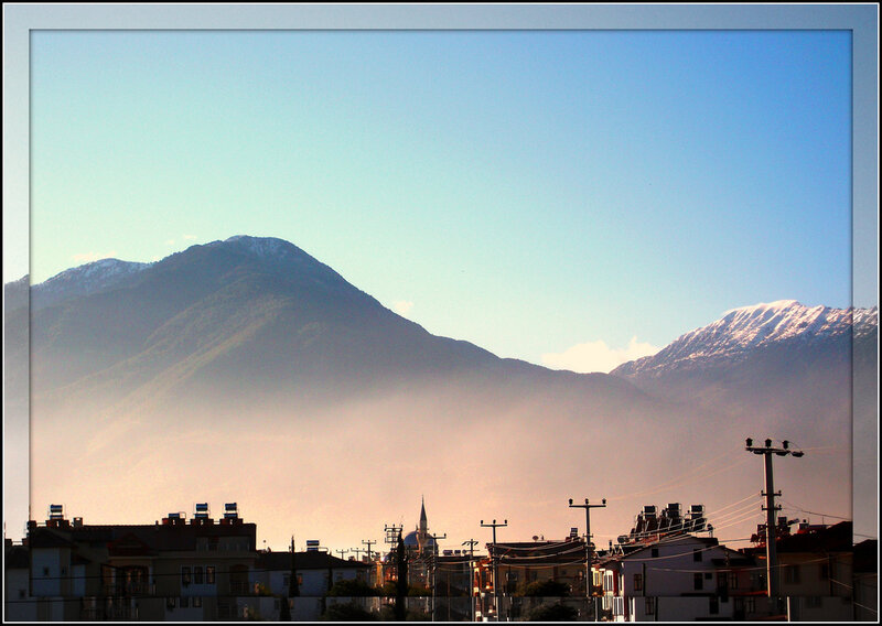 Mountain Town at Dawn