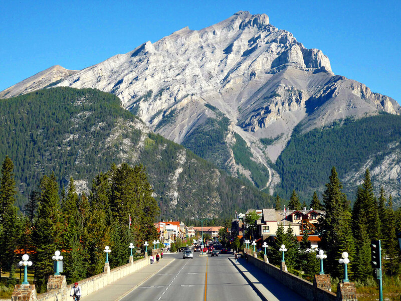 Mountain Town Street — Blue