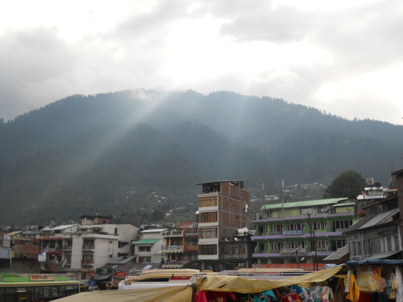 Mountain Town with Buildings