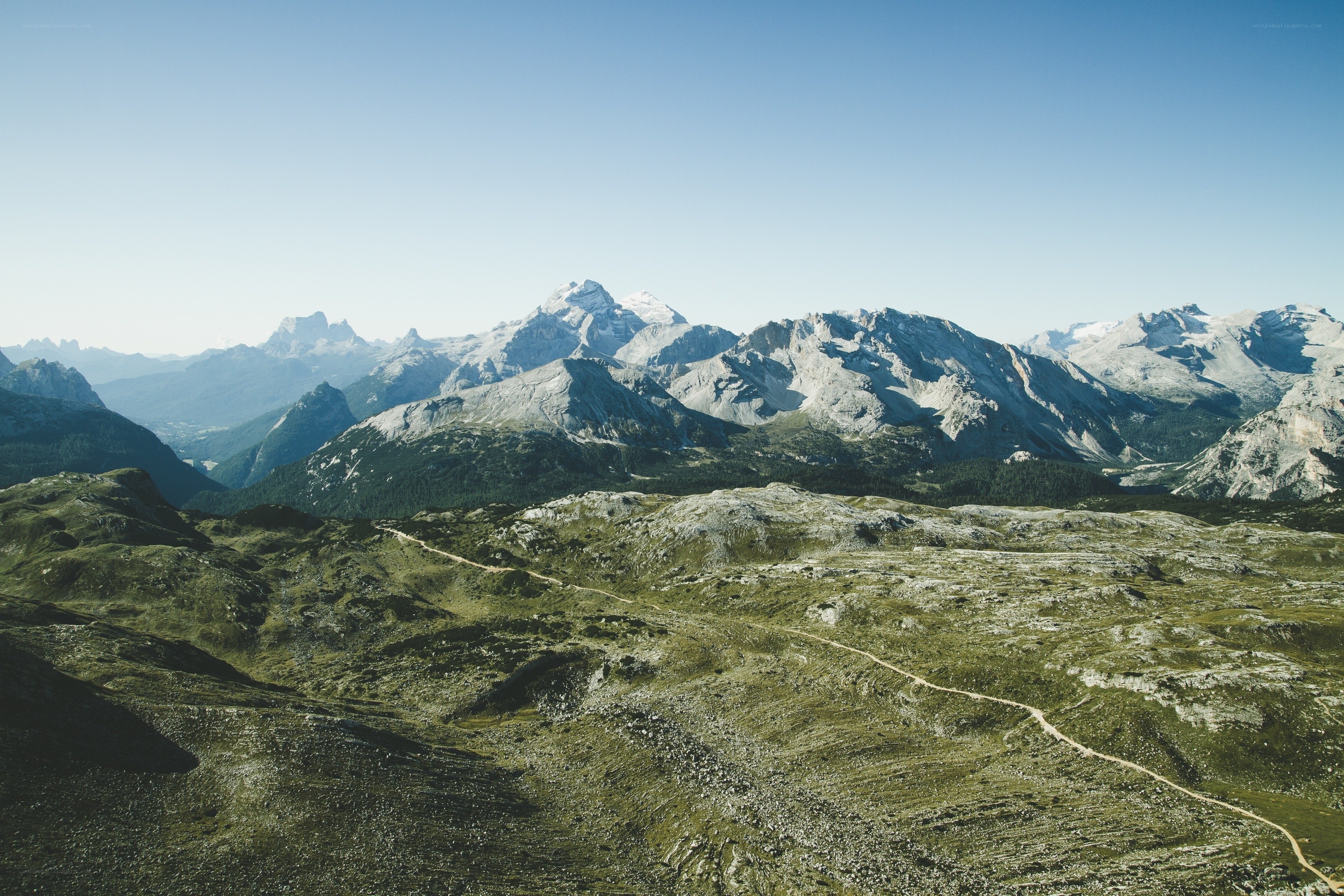 Mountain trail in alpine landscape