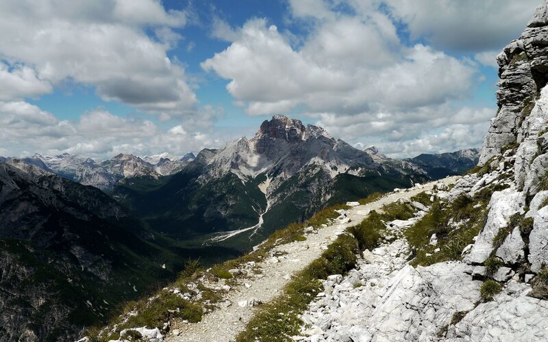 Mountain trail with peak view