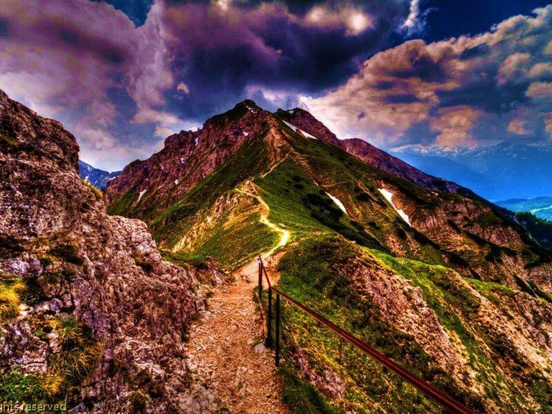 Mountain Trail with Railing