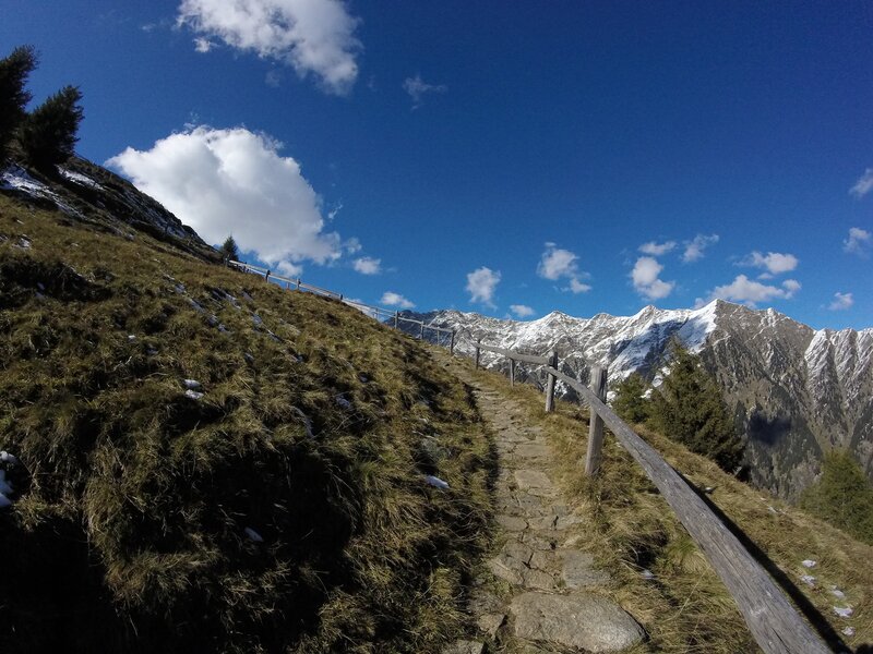 Mountain Trail with Snow
