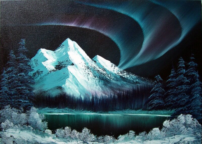 Mountain under Aurora