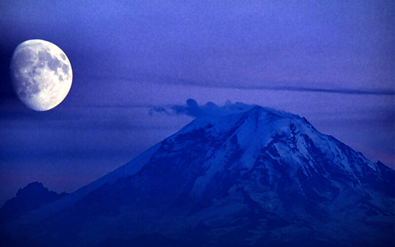 Mountain under Full Moon