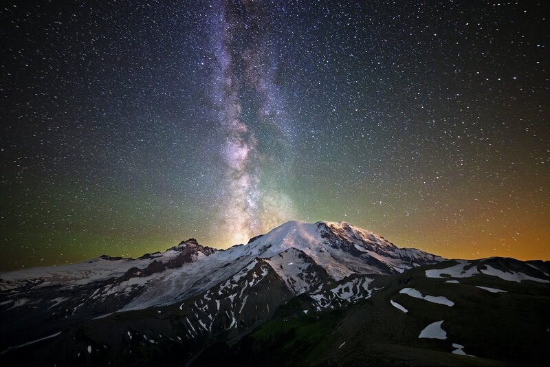 Mountain under Milky Way — Black