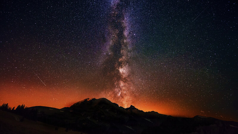 Mountain under Milky Way
