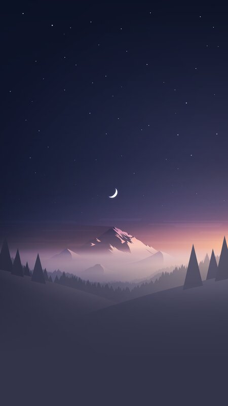 Mountain under Night Sky