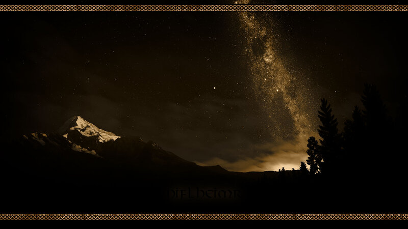 Mountain under Starry Sky — Black, Serene, Night, Photograph