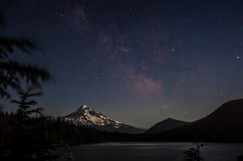 Mountain under Starry Sky — Dark Blue, Serene