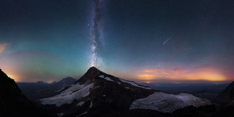 Mountain under Starry Sky — Dark Blue