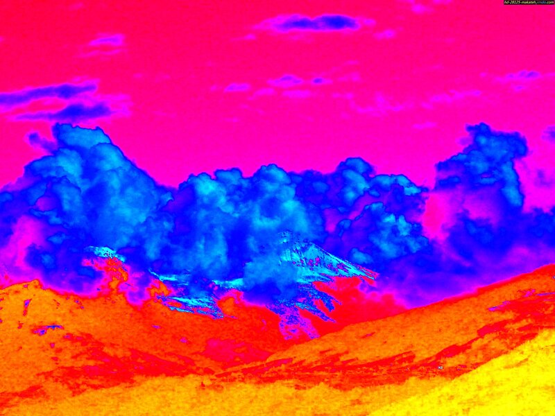 Mountain under Stormy Sky