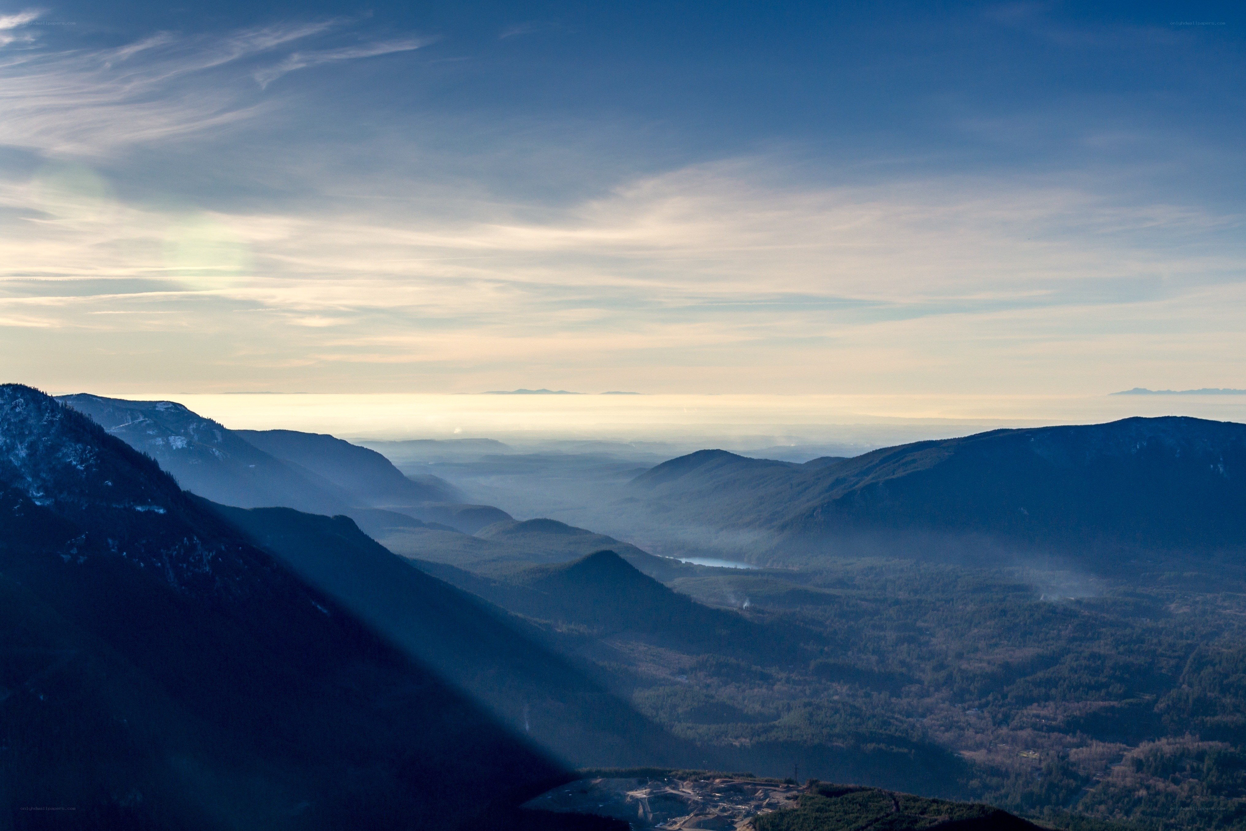 Mountain valley at dawn