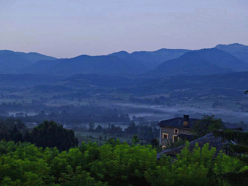 Mountain Valley at Dawn — Blue, Serene