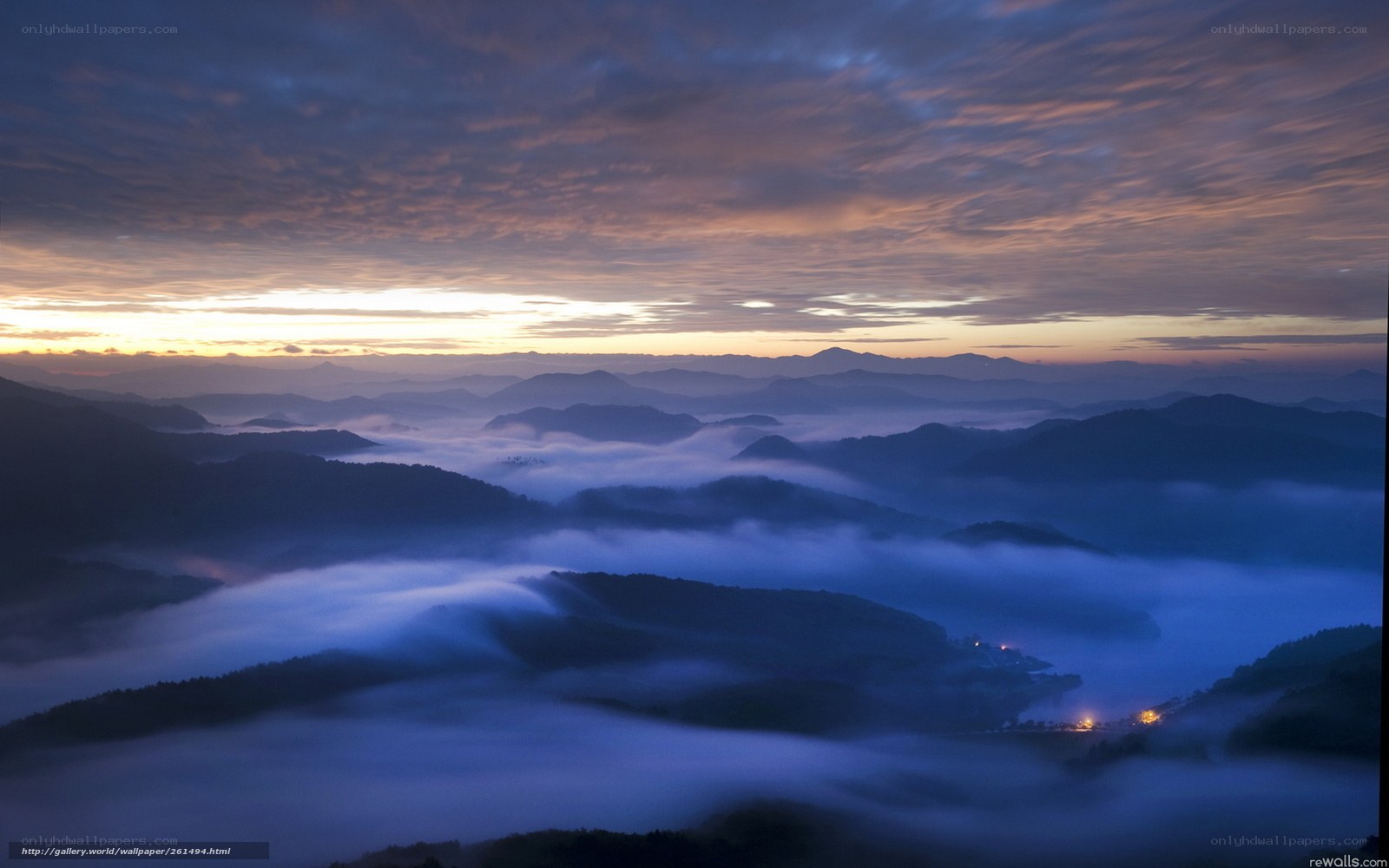 Mountain valley at dawn