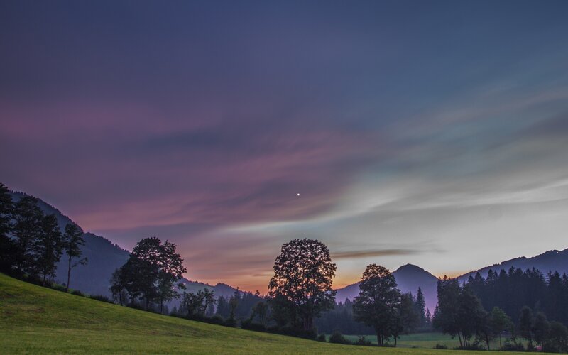 Mountain Valley at Dusk — Purple, Serene