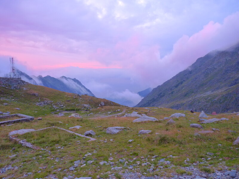 Mountain Valley at Dusk — Purple