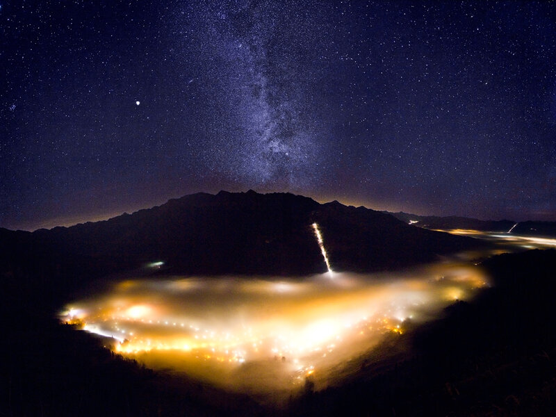 Mountain Valley at Night