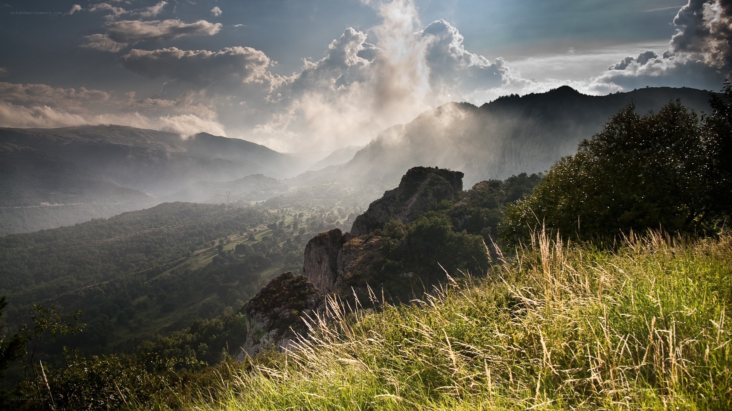 Mountain valley at sunrise