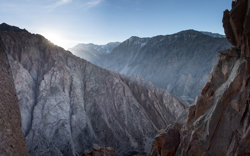 Mountain Valley at Sunrise — Gray