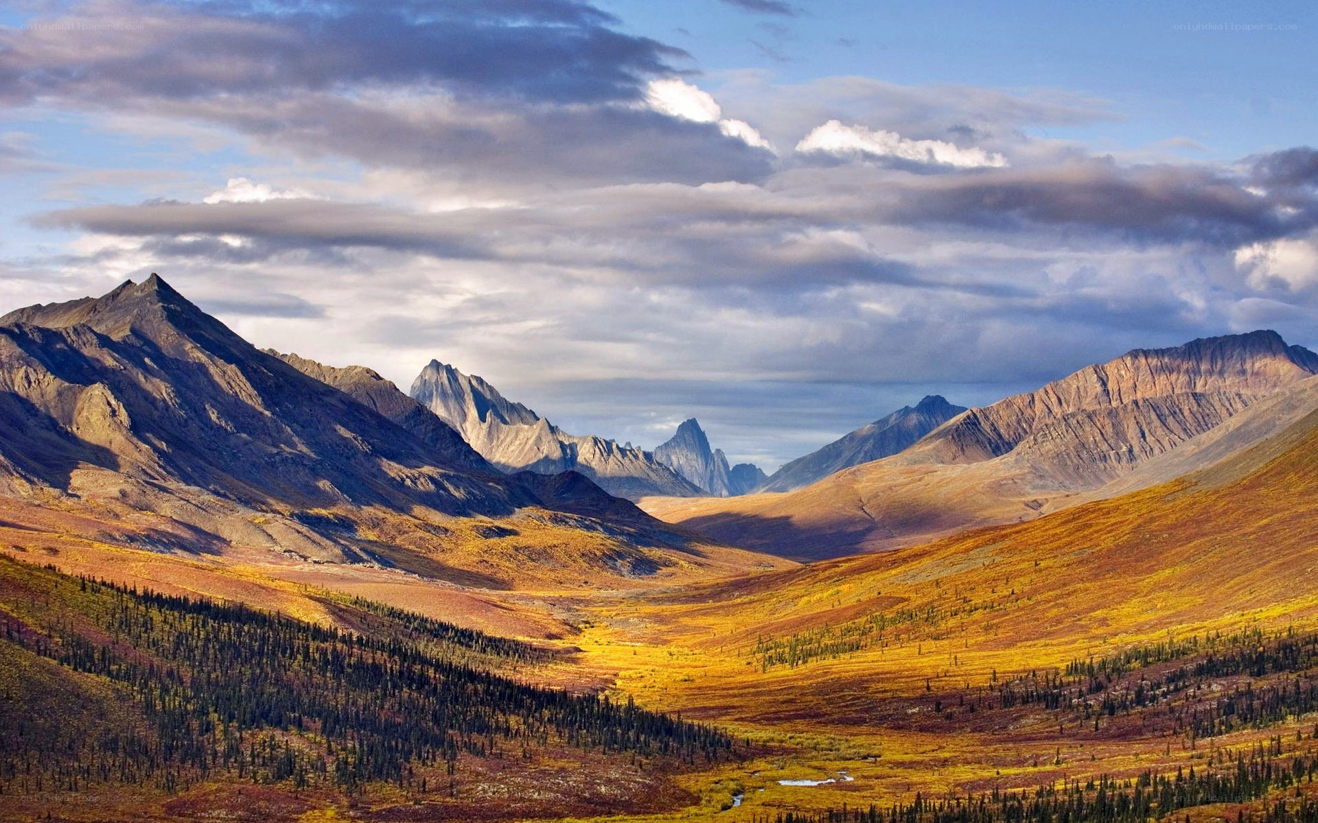 mountain valley in autumn