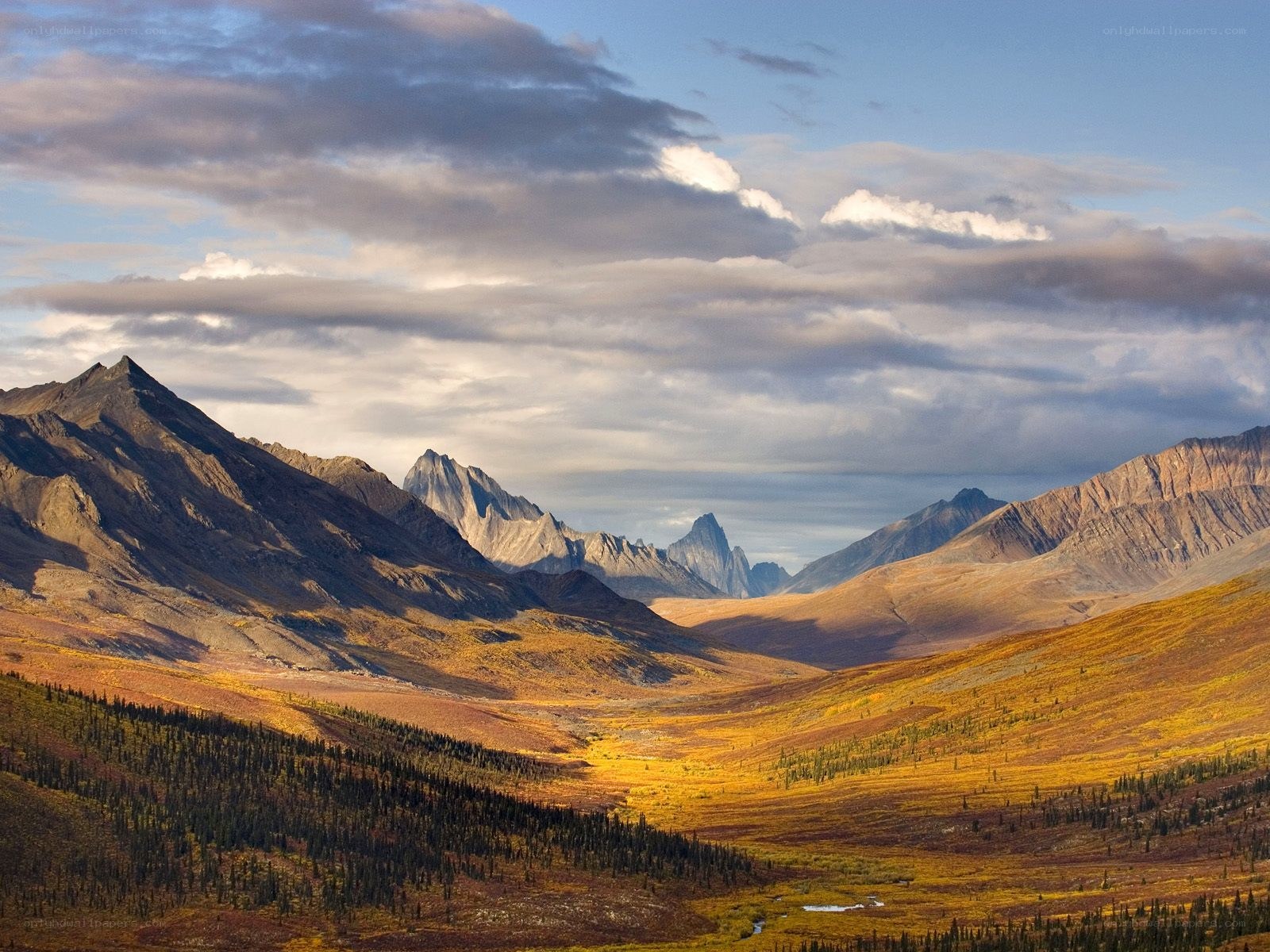 Mountain valley in autumn