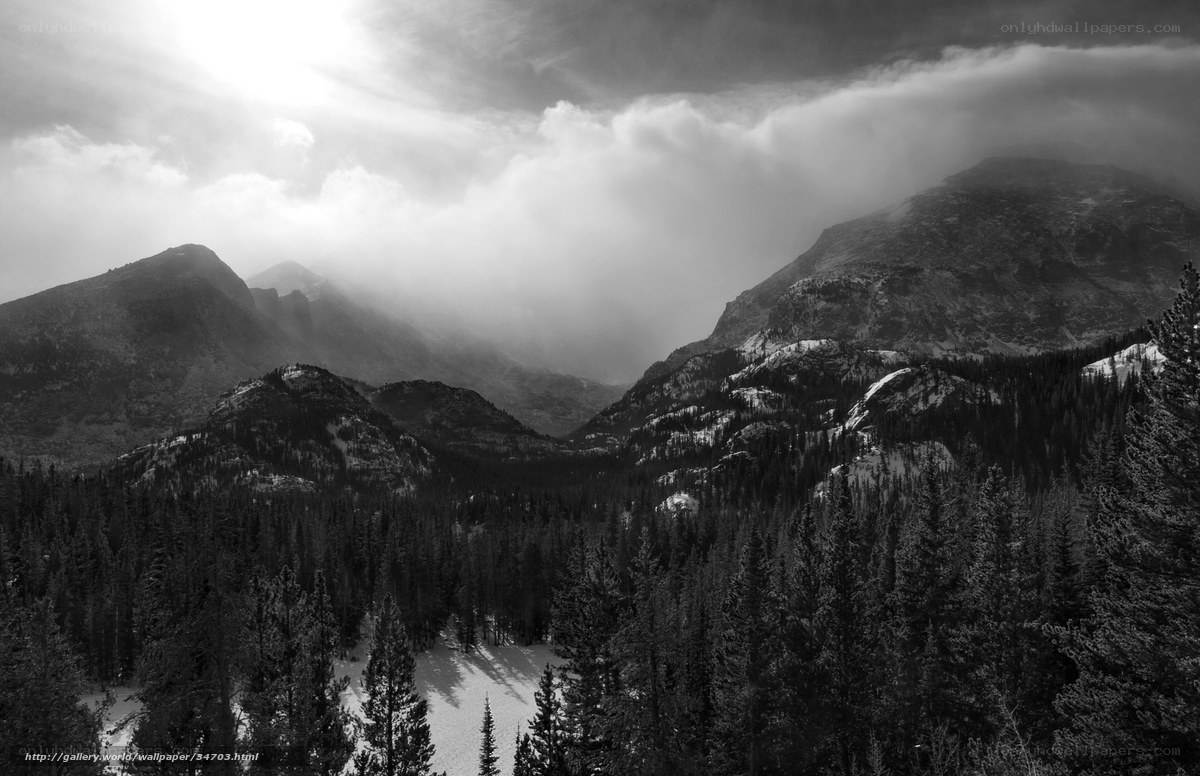 Mountain Valley in Black and White