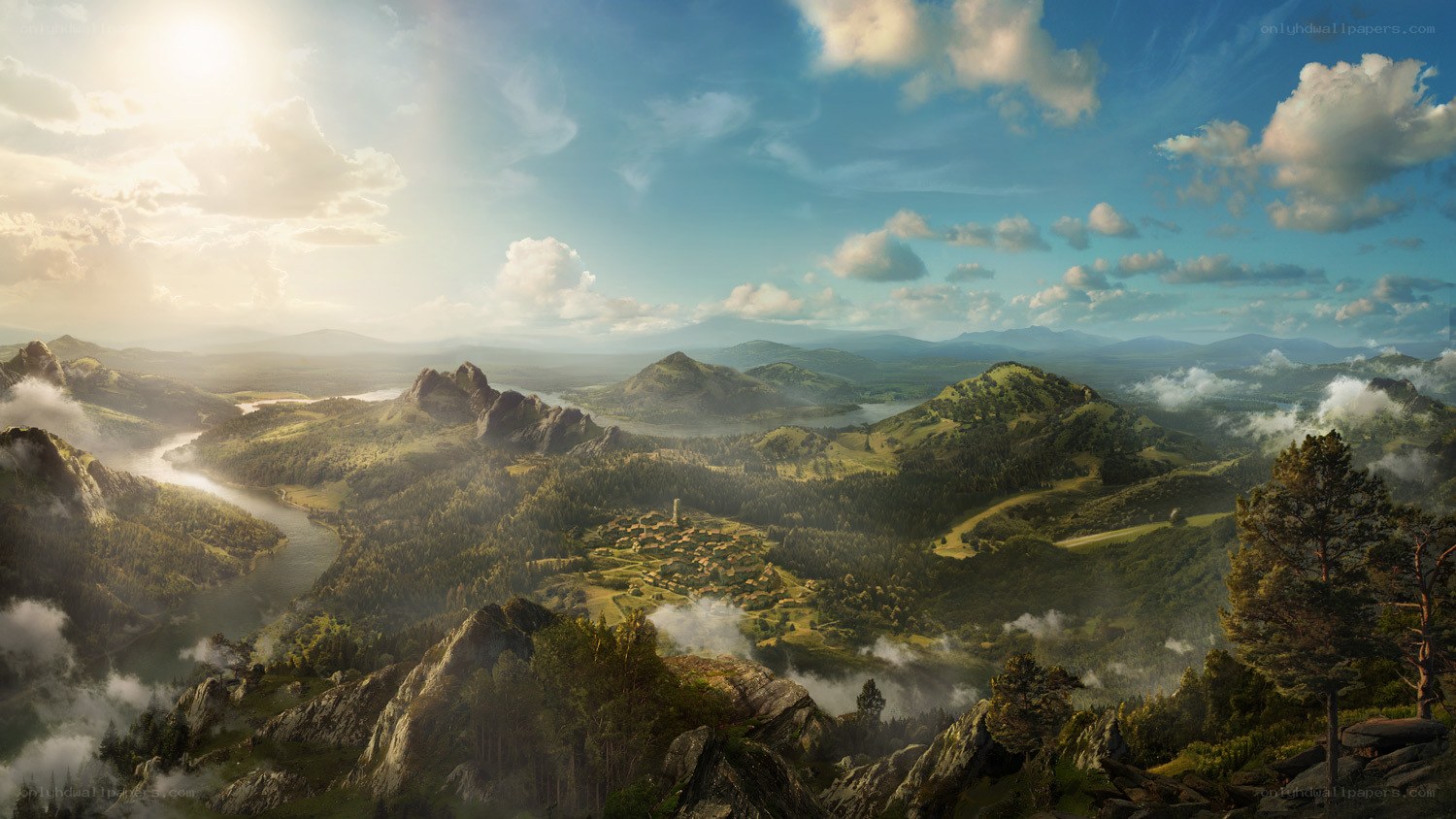 Mountain valley landscape