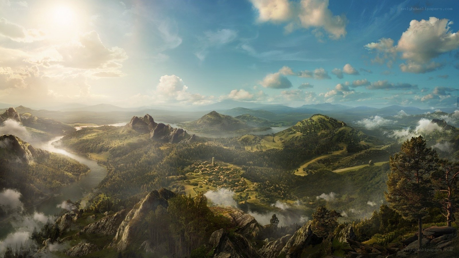 Mountain valley landscape