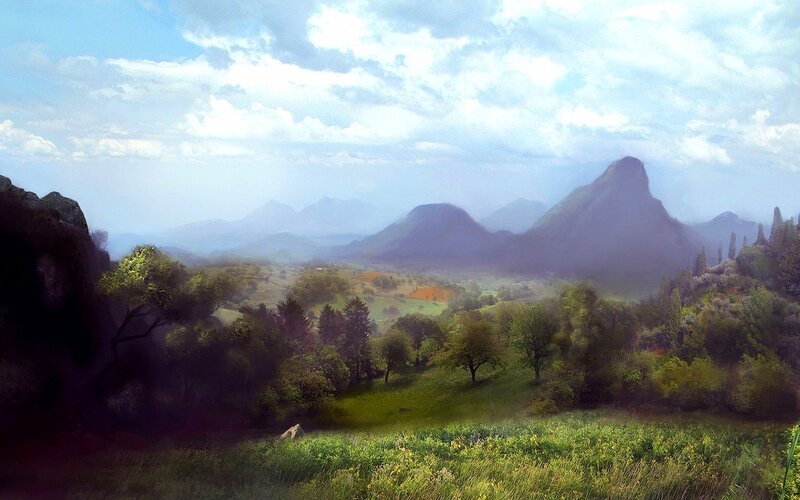 Mountain valley landscape
