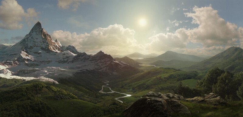 Mountain valley landscape