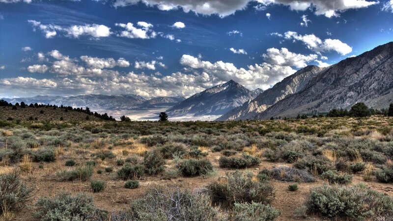 Mountain Valley Landscape — Blue, Dramatic, Afternoon, Photograph, Mountains, Clouds