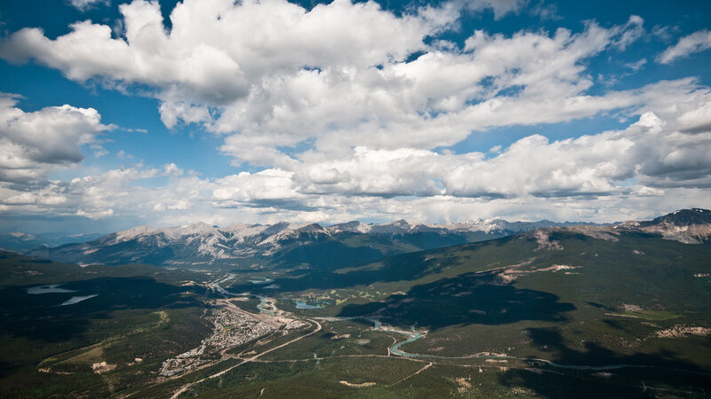 Mountain Valley Landscape — Blue, Dramatic, Afternoon, Photograph, Mountains, River