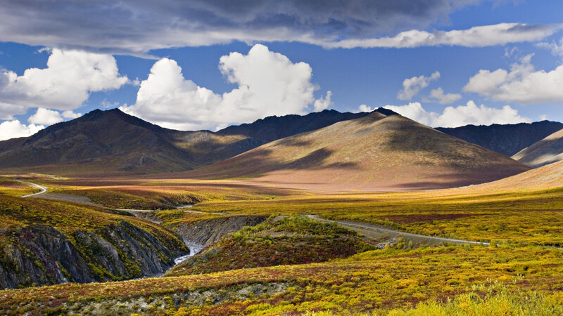 Mountain Valley Landscape — Blue, Dramatic, Afternoon, Photograph, Mountains, Road