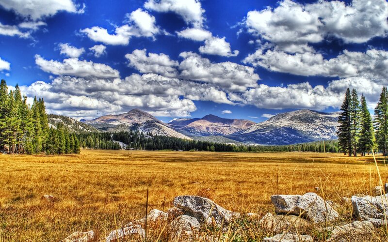 Mountain Valley Landscape — Blue, Dramatic, Afternoon, Photograph