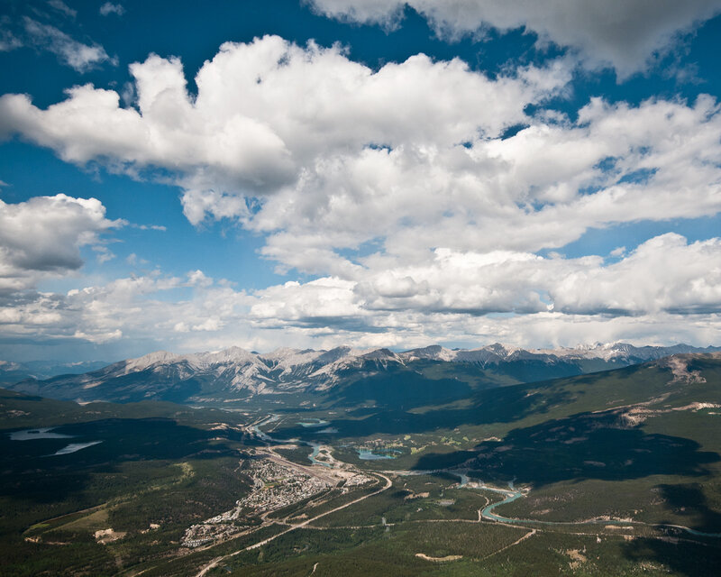 Mountain Valley Landscape — Blue, Dramatic
