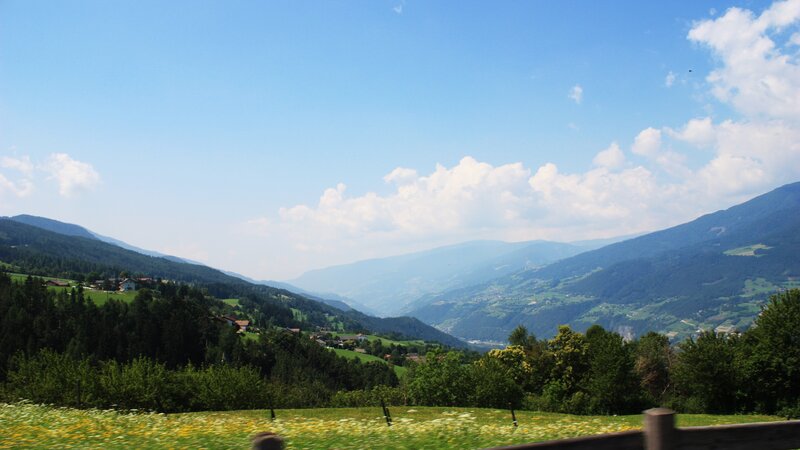 Mountain Valley Landscape — Blue, Serene, Afternoon, Photograph, Hills, Trees